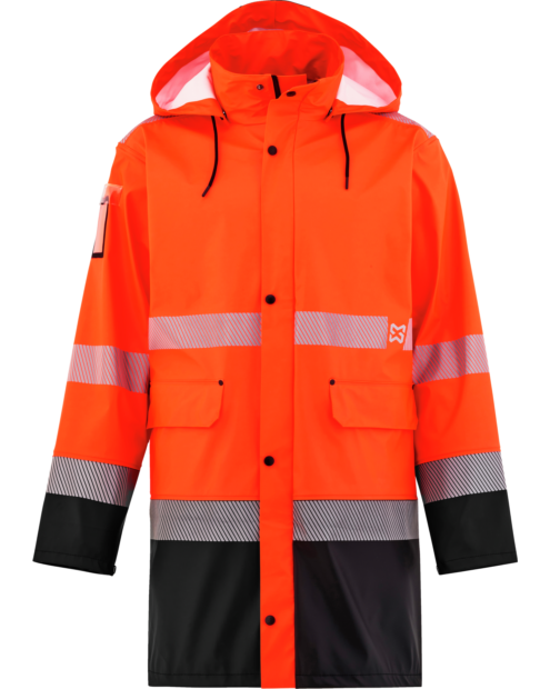 Regnjakke halvlang kl. 3 oransje